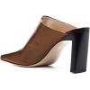 imageFSJ Women Closed Squared Toe Mules Slip On Chunky Mid High Heels Backless Sandals Summer Casual Nightclub Shoes Size 415 USBlack Brown
