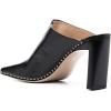 imageFSJ Women Closed Squared Toe Mules Slip On Chunky Mid High Heels Backless Sandals Summer Casual Nightclub Shoes Size 415 USBlack Nail