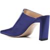 imageFSJ Women Closed Squared Toe Mules Slip On Chunky Mid High Heels Backless Sandals Summer Casual Nightclub Shoes Size 415 USBlue