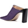 imageFSJ Women Closed Squared Toe Mules Slip On Chunky Mid High Heels Backless Sandals Summer Casual Nightclub Shoes Size 415 USBlue Purple