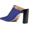 imageFSJ Women Closed Squared Toe Mules Slip On Chunky Mid High Heels Backless Sandals Summer Casual Nightclub Shoes Size 415 USBlue Wine