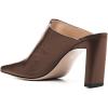 imageFSJ Women Closed Squared Toe Mules Slip On Chunky Mid High Heels Backless Sandals Summer Casual Nightclub Shoes Size 415 USBrown