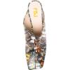 imageFSJ Women Closed Squared Toe Mules Slip On Chunky Mid High Heels Backless Sandals Summer Casual Nightclub Shoes Size 415 USButterfly Print