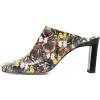 imageFSJ Women Closed Squared Toe Mules Slip On Chunky Mid High Heels Backless Sandals Summer Casual Nightclub Shoes Size 415 USButterfly Print