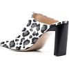 imageFSJ Women Closed Squared Toe Mules Slip On Chunky Mid High Heels Backless Sandals Summer Casual Nightclub Shoes Size 415 USCow