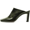 imageFSJ Women Closed Squared Toe Mules Slip On Chunky Mid High Heels Backless Sandals Summer Casual Nightclub Shoes Size 415 USDark Green