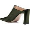 imageFSJ Women Closed Squared Toe Mules Slip On Chunky Mid High Heels Backless Sandals Summer Casual Nightclub Shoes Size 415 USDark Green