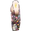imageFSJ Women Closed Squared Toe Mules Slip On Chunky Mid High Heels Backless Sandals Summer Casual Nightclub Shoes Size 415 USFloral