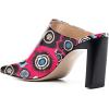 imageFSJ Women Closed Squared Toe Mules Slip On Chunky Mid High Heels Backless Sandals Summer Casual Nightclub Shoes Size 415 USFlower