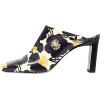 imageFSJ Women Closed Squared Toe Mules Slip On Chunky Mid High Heels Backless Sandals Summer Casual Nightclub Shoes Size 415 USFlower2