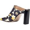 imageFSJ Women Closed Squared Toe Mules Slip On Chunky Mid High Heels Backless Sandals Summer Casual Nightclub Shoes Size 415 USFlower2