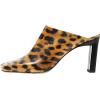 imageFSJ Women Closed Squared Toe Mules Slip On Chunky Mid High Heels Backless Sandals Summer Casual Nightclub Shoes Size 415 USLeopard