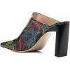 imageFSJ Women Closed Squared Toe Mules Slip On Chunky Mid High Heels Backless Sandals Summer Casual Nightclub Shoes Size 415 USLines