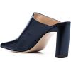 imageFSJ Women Closed Squared Toe Mules Slip On Chunky Mid High Heels Backless Sandals Summer Casual Nightclub Shoes Size 415 USNavy