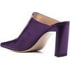 imageFSJ Women Closed Squared Toe Mules Slip On Chunky Mid High Heels Backless Sandals Summer Casual Nightclub Shoes Size 415 USPurple
