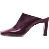 imageFSJ Women Closed Squared Toe Mules Slip On Chunky Mid High Heels Backless Sandals Summer Casual Nightclub Shoes Size 415 USPurple Red