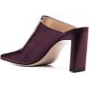 imageFSJ Women Closed Squared Toe Mules Slip On Chunky Mid High Heels Backless Sandals Summer Casual Nightclub Shoes Size 415 USPurple Red