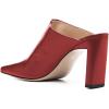 imageFSJ Women Closed Squared Toe Mules Slip On Chunky Mid High Heels Backless Sandals Summer Casual Nightclub Shoes Size 415 USRed