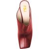 imageFSJ Women Closed Squared Toe Mules Slip On Chunky Mid High Heels Backless Sandals Summer Casual Nightclub Shoes Size 415 USRed
