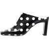 imageFSJ Women Closed Squared Toe Mules Slip On Chunky Mid High Heels Backless Sandals Summer Casual Nightclub Shoes Size 415 USRound Dots
