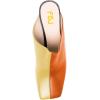 imageFSJ Women Closed Squared Toe Mules Slip On Chunky Mid High Heels Backless Sandals Summer Casual Nightclub Shoes Size 415 USYellow Orange