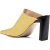 imageFSJ Women Closed Squared Toe Mules Slip On Chunky Mid High Heels Backless Sandals Summer Casual Nightclub Shoes Size 415 USYellow Orange