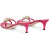 imageFSJ Women Comfy Low Kitten Heels Sandals Mules Open Toe Slip On Floral Rhinestones Backless Casual Dress Slipper Slides Shoes Size 415 USFlower Hot Pink