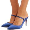 imageFSJ Women Cute Slip On Mules Pointed Toe Pumps Stiletto Heels Mary Jane Sandals Shoes Size 415 USBlue