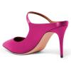 imageFSJ Women Cute Slip On Mules Pointed Toe Pumps Stiletto Heels Mary Jane Sandals Shoes Size 415 USFuchsia