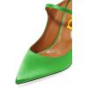 imageFSJ Women Cute Slip On Mules Pointed Toe Pumps Stiletto Heels Mary Jane Sandals Shoes Size 415 USGreen