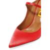 imageFSJ Women Cute Slip On Mules Pointed Toe Pumps Stiletto Heels Mary Jane Sandals Shoes Size 415 USRed