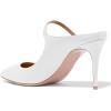 imageFSJ Women Cute Slip On Mules Pointed Toe Pumps Stiletto Heels Mary Jane Sandals Shoes Size 415 USWhite