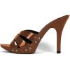imageFSJ Women Fashion Open Toe Stiletto High Heel Mules Studded Slip On Summer Causal Sandal Slide Shoes Size 415 USBrown