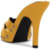 imageFSJ Women Fashion Open Toe Stiletto High Heel Mules Studded Slip On Summer Causal Sandal Slide Shoes Size 415 USGoldenrod