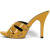 imageFSJ Women Fashion Open Toe Stiletto High Heel Mules Studded Slip On Summer Causal Sandal Slide Shoes Size 415 USGoldenrod