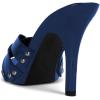imageFSJ Women Fashion Open Toe Stiletto High Heel Mules Studded Slip On Summer Causal Sandal Slide Shoes Size 415 USNavy