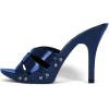 imageFSJ Women Fashion Open Toe Stiletto High Heel Mules Studded Slip On Summer Causal Sandal Slide Shoes Size 415 USNavy