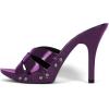 imageFSJ Women Fashion Open Toe Stiletto High Heel Mules Studded Slip On Summer Causal Sandal Slide Shoes Size 415 USPurple