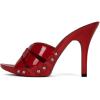 imageFSJ Women Fashion Open Toe Stiletto High Heel Mules Studded Slip On Summer Causal Sandal Slide Shoes Size 415 USRed
