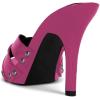 imageFSJ Women Fashion Open Toe Stiletto High Heel Mules Studded Slip On Summer Causal Sandal Slide Shoes Size 415 USViolet Red