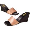imageFSJ Women Graceful Open Toe Sandal Mules Wedge High Heel Slip On Casual Walking Ladies Slide Shoes Size 415 USGold Pink