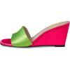 imageFSJ Women Graceful Open Toe Sandal Mules Wedge High Heel Slip On Casual Walking Ladies Slide Shoes Size 415 USGreen