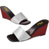 imageFSJ Women Graceful Open Toe Sandal Mules Wedge High Heel Slip On Casual Walking Ladies Slide Shoes Size 415 USGrey