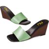 imageFSJ Women Graceful Open Toe Sandal Mules Wedge High Heel Slip On Casual Walking Ladies Slide Shoes Size 415 USPale Green