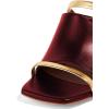 imageFSJ Women Open Peep Toe High Heel Slide Sandals Backless Slip on Clog Mules Gold Band Casual Shoes Size 415 USWine Red