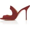 imageFSJ Women Peep Toe Thin High Heel Pumps Slip on Mules Cutout Clogs Slide Sandals Shoes Size 415 USDark Red