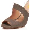 imageFSJ Women Peep Toe Thin High Heel Pumps Slip on Mules Cutout Clogs Slide Sandals Shoes Size 415 USGrey