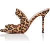 imageFSJ Women Peep Toe Thin High Heel Pumps Slip on Mules Cutout Clogs Slide Sandals Shoes Size 415 USLeopard Suede