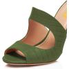 imageFSJ Women Peep Toe Thin High Heel Pumps Slip on Mules Cutout Clogs Slide Sandals Shoes Size 415 USOlive