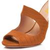 imageFSJ Women Peep Toe Thin High Heel Pumps Slip on Mules Cutout Clogs Slide Sandals Shoes Size 415 USOrange
